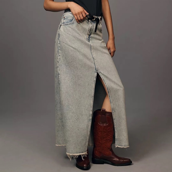 The Madi Front-Slit Denim Skirt by Pilcro